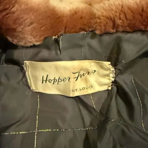 Vintage Hopper Furs St. Louis Brown Mouton Sheepskin Teddy Bear Swing Coat - Picture 6 of 9